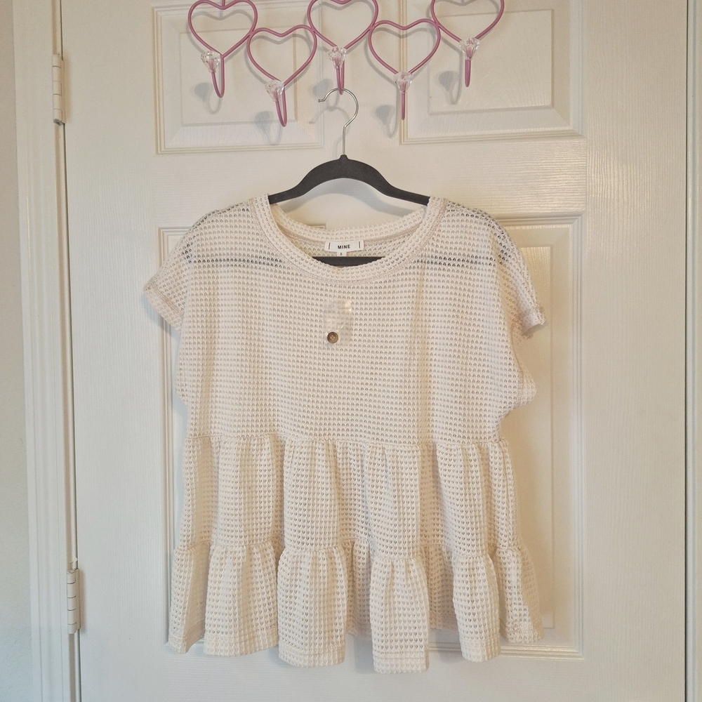 Mine Cream Ruffle Kids Blouse
